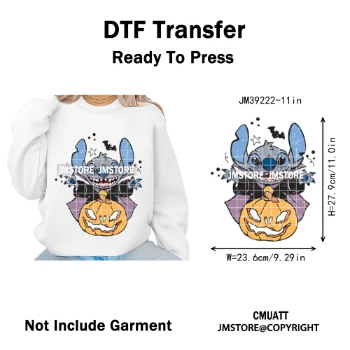 Pumpkin Spice Season Cartoon Horror Nightmare Halloween Vibes Iron on DTF Washable Transfers Stickers Ready to Press for Hoodies