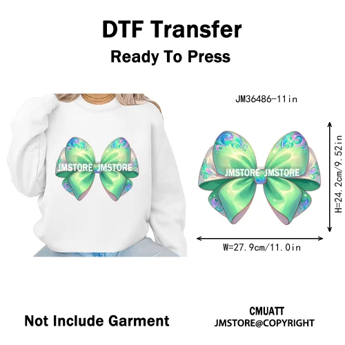 Colorful Princess Vibes Coquette Girly Kids Pastel Bows Printed Decals Iron on DTF Transfer Stickers Ready to Press for Clothes