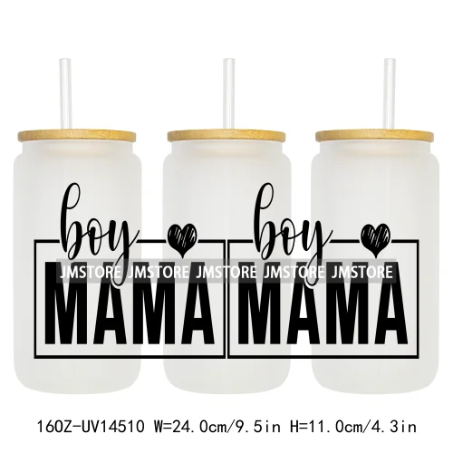 Girl Boy Mom Funny Quotes UV DTF Stickers Ready to Transfer Cup Wrap Custom Labels DIY Craft For Libbey Can Glass Tumblers Mugs