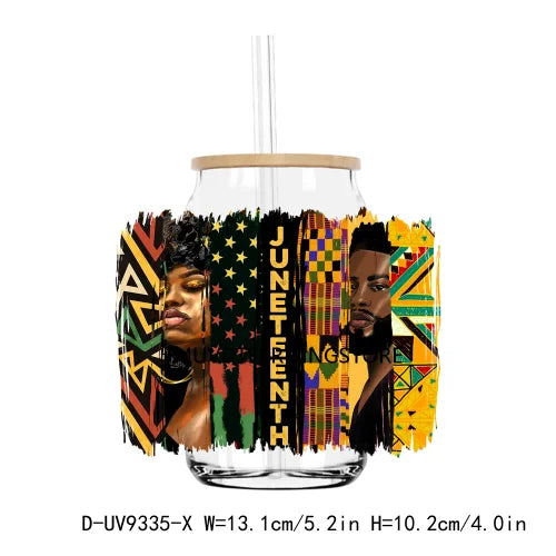 We Are Black History Afro Girl Boy UV DTF Transfer Sticker Decal For Libbey Cold Cups Mug Tumbler Waterproof DIY Logo Juneteenth