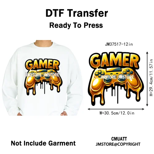 12in Game Zone Time Girl Gamer Squad Hustler Graffiti Game On Over Iron on DTF Transfers Stickers Ready to Press for Hoodies
