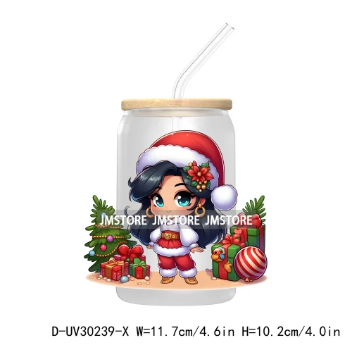 Princess Christmas Cartoon Friends UV DTF Transfer Stickers Decals For Libbey Cold Cups Mugs Tumbler High Quality Xmas Gift Tree