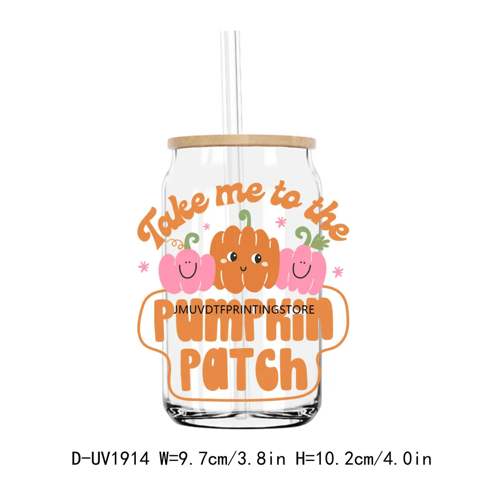 Pumpkin Spice Season Fall Halloween UV DTF Transfers Stickers Decals For Libbey Cold Cups Mugs Tumbler Waterproof DIY Craft