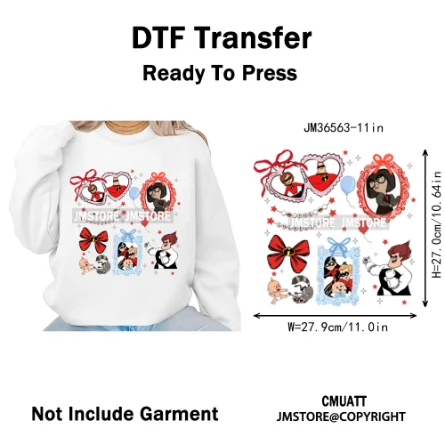 Colorful Animal Coquette Mirror Bracelet Cartoon Character Printing Iron On DTF Transfers Stickers Ready To Press T-shirts Bags
