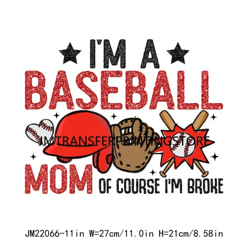 New Baseball Softball T-Ball Mama Sport Season Patches Logos That's My Boy DTF Transfer Stickers Ready To Press For Hoodies