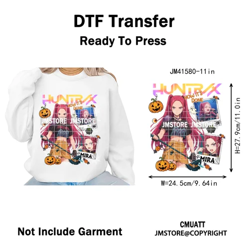 Cartoon Kpop Spooky Boys Girls In This House Era Halloween Iron on DTF Washable Transfers Stickers Ready to Press for Clothes