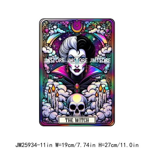 Custom Horror Halloween Emperor Empress Witch Skull Tarot Card Decals DTF Iron On Transfers Stickers Ready To Press For Clothing