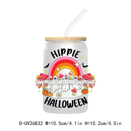 Spooky Halloween Book Club 16OZ UV DTF Cup Wrap Transfer Stickers Custom Labels Waterproof Logo For Libbey Glass Can Fall Season