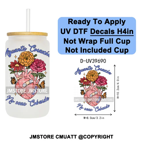 Mexican Conchas Spooky Ghost Concha UV DTF Decals Ready To Apply Waterproof Transfer Stickers Prints For 16OZ Libbey Glass Can