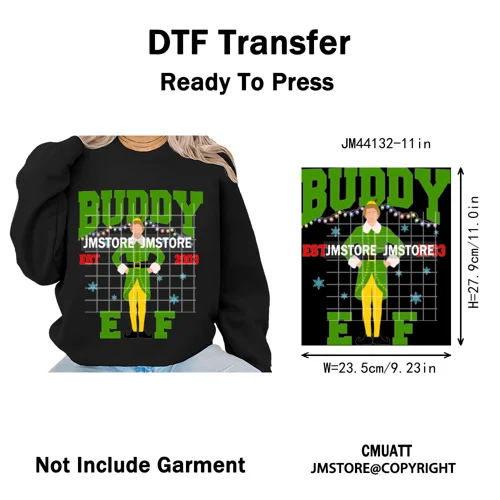 Funny Christmas Movie Quotes Cartoon Characters Santa Iron on Washable DTF Heat Transfer Stickers Ready to Press for Sweatshirts