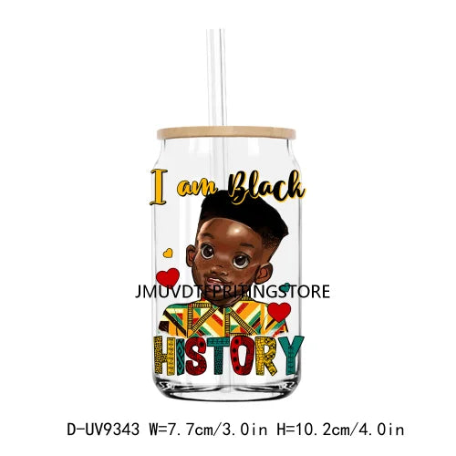 We Are Black History Afro Girl Boy UV DTF Transfer Sticker Decal For Libbey Cold Cups Mug Tumbler Waterproof DIY Logo Juneteenth