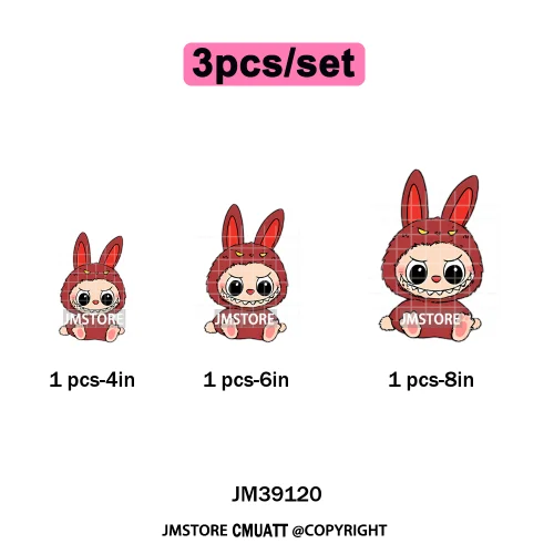 Cute Monster Cartoon Character Spooky Halloween Season Iron on DTF Washable Transfers Stickers Ready to Press for T-shirts Bags