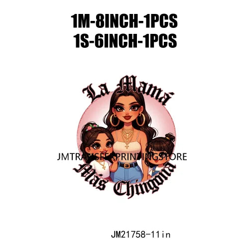 Latina Mexican Chingona Chicana Mom Sayings Hay Comida En La Cas Porque Soy Tu Madre Y Punto DTF Transfer Stickers For Hoodies