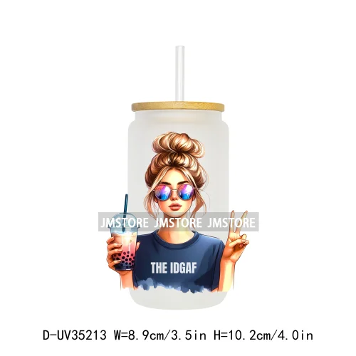 Funny Sarcastic Woman Sassy Girl UV DTF Transfer Stickers Decals Ready To Apply Waterproof For 16OZ Libbey Glass Can Cup Tumbler