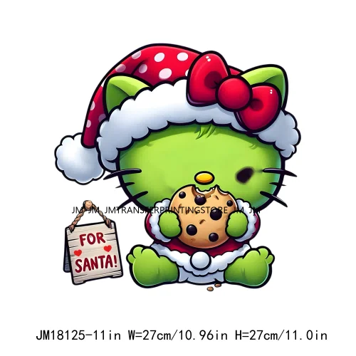 Hot Sale Tis The Season Christmas Cartoon Cute Animal Iron On DTF Heat Transfers Stickers Printing Ready To Press For Clothing