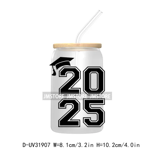 Class Of 2025 Graduation High School Senior UV DTF Transfer Stickers Decals For Libbey Cold Cups Mugs Tumbler Waterproof Labels