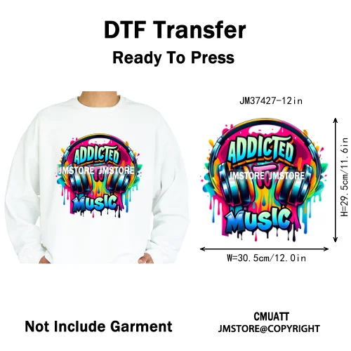 12in Dino Trucks Drip Or Die Skull Beats Graffiti Streetwear Man Design Iron on DTF Transfer Stickers Ready to Press for Clothes