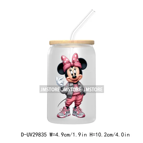 Streetwear Mouse Girl Boy UV DTF Transfer Stickers Decals For Libbey Cold Cups Mugs Tumbler Waterproof Labels Cartoon Characters