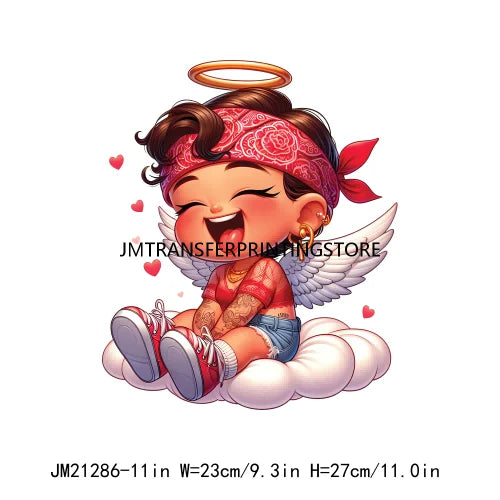 Cute Baby Angel Concha Valentine Kids Lovely Iron On DTF Transfers Printing Stickers Ready To Press For Hoodies