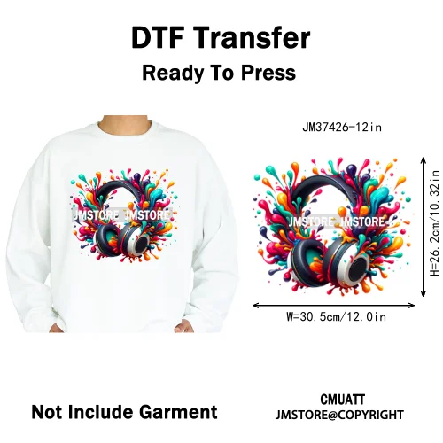 12in Dino Trucks Drip Or Die Skull Beats Graffiti Streetwear Man Design Iron on DTF Transfer Stickers Ready to Press for Clothes
