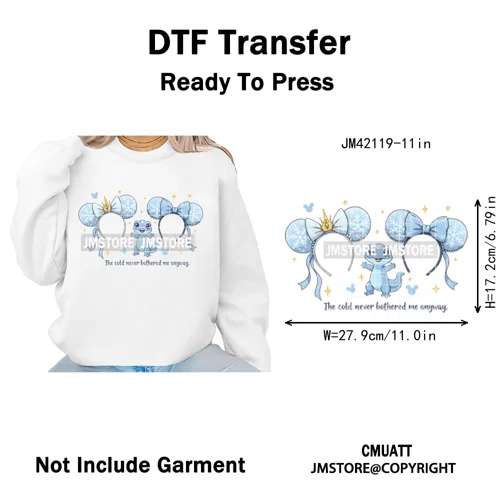 Colorful Mouse Headbands Cartoon Animal Princess Character Iron on DTF Washable Transfers Stickers Ready to Press for Clothes