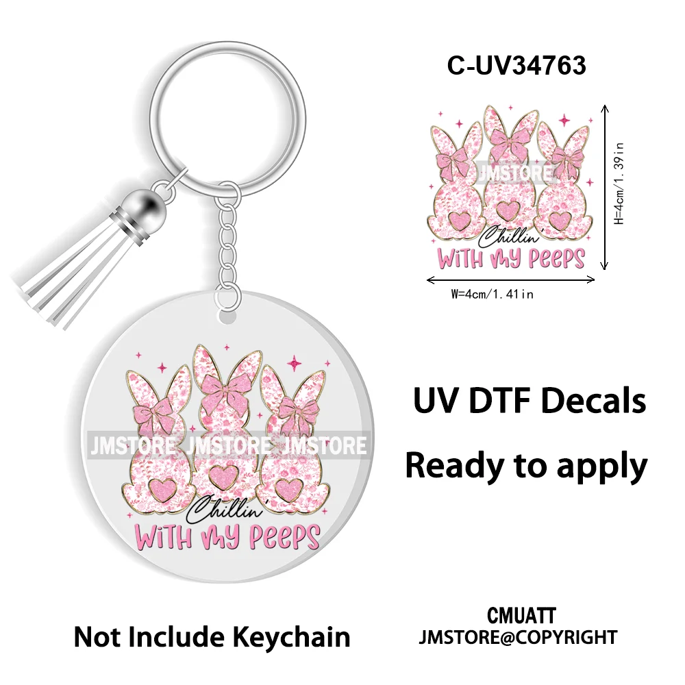 The Lord Is My Shepherd Christian Religious Easter Bible Verse Faith UV DTF Stickers For Round Circle Acrylic Keychain Keyring