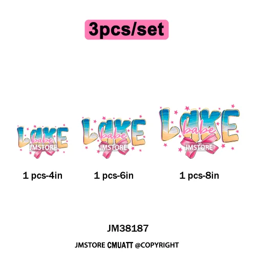 Hello Summer Lake Junkie Beach Vibes Last Day Of School Iron on DTF Thermal Transfer Stickers Ready to Press for T-shirt Bags
