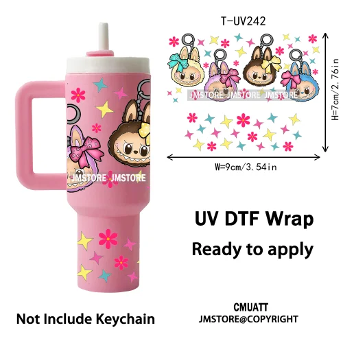 Lovely Cartoon Monsters Princess UV DTF Custom Print Ready To Apply Transfer Stickers Waterproof Wraps For Mini Tumbler Keychain