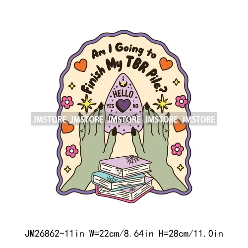 Custom Trick Or Read Ghost Witches Spooky Book Club Decals Bookish Girly Halloween DTF Iron On Transfers Stickers For T-shirts