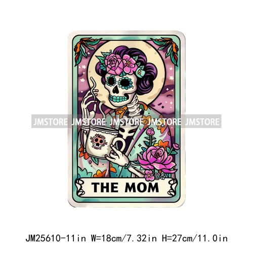 Diy Crafter Teacher Hot Express Audacity Not Enough Sage Mom Skull Tarot Card DTF Iron On Heat Press Transfers Stickers For Bags