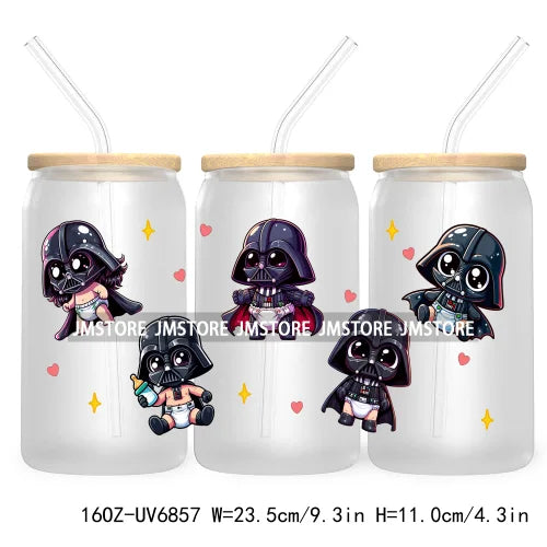 Cartoon Mouse Princess Friends 16OZ UV DTF Cup Wrap Transfers Stickers For Libbey Glass Can Cups Tumbler Waterproof Craft