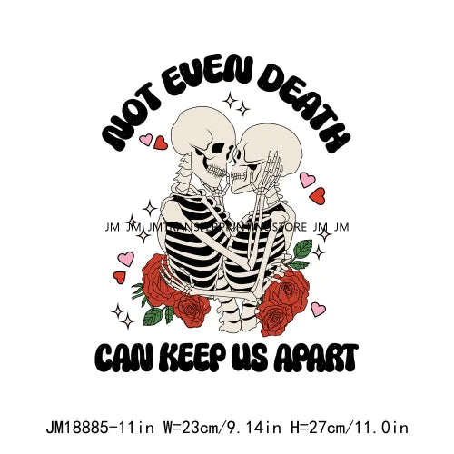 Hot All You Need Is Love Clouds Of Love Rose And Red Inside I'm Dead Skeleton Happy Valentines DTF Transfer Stickers For Clothes