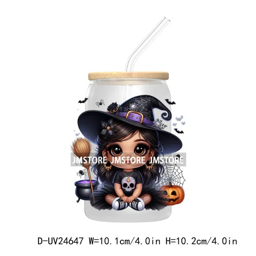 Halloween Latina Princess UV DTF Transfer Stickers Decals For Libbey Cold Cups Mugs Tumbler Custom Waterproof DIY Labels Pumpkin