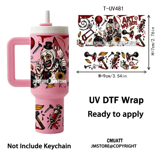 Cartoon Movie Thanksgiving Christmas UV DTF Keychain Wraps Ready To Apply Durable Custom UV Stickers For Mini Tumbler Keychain