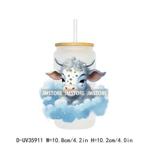 Dreamy Sleeping Baby Animals UV Sticker Decals For Libbey Cold Cups Mugs Tumbler Transfer Stickers Waterproof Top Quality Prints