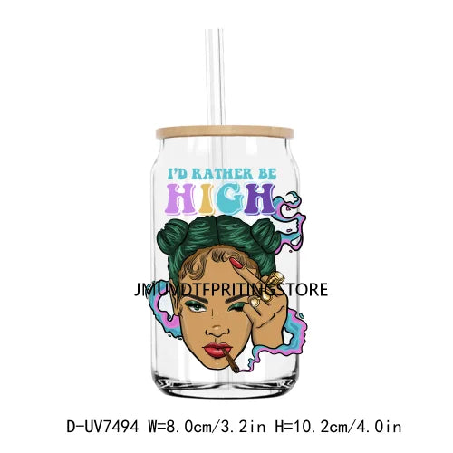 African American Black Women UV DTF Transfers Stickers Decals For Libbey Cold Cups Mugs Tumbler Waterproof DIY Craft Afro Girls