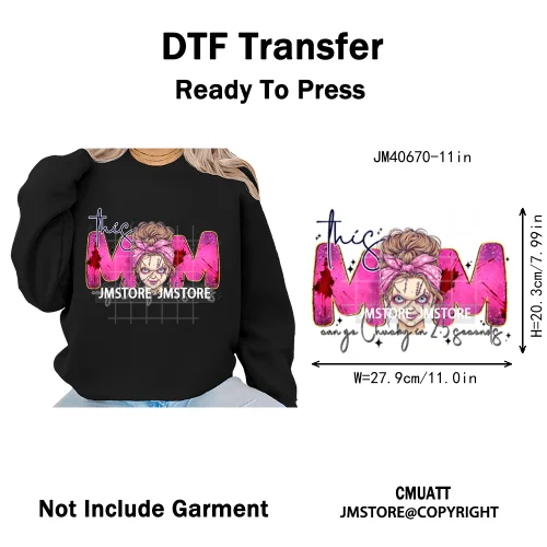 Cartoon Characters Scary Halloween Vibes Bad Killer Mom Iron on DTF Washable Transfers Stickers Ready to Press for Clothing