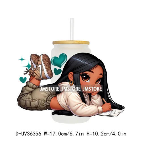 Princess Reading Book Lover UV Sticker Decals For Libbey Cold Cups Mugs Tumbler Transfer Stickers Waterproof High Quality Labels