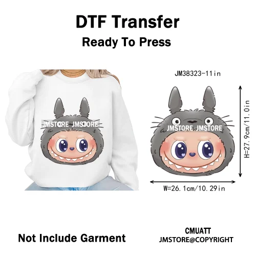 New Cartoon Costume Monster Dolls Lover DTF Printing Decals Iron on Washable Transfers Stickers Ready to Press for T-shirts