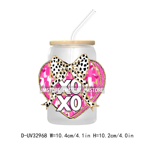 Coquette Valentine Heart Love XOXO Valentine's Day UV DTF Transfer Stickers Decals For Libbey Cold Cups Mugs Tumbler Waterproof