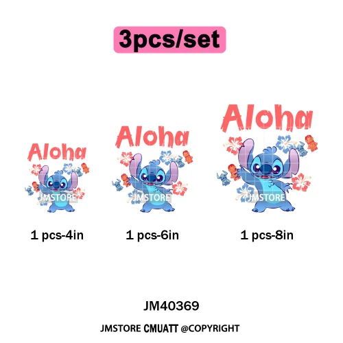 Aloha Flower Summer Vibes Cartoon Animal Vacation Life Designs Iron on DTF Washable Transfers Sticker Ready to Press for Clothes