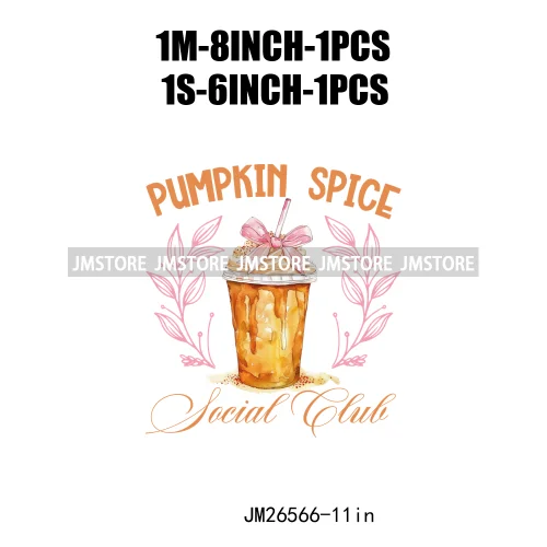 Fall Floral Coquette Bow Religious Jesus Autumn Girly Take Me To Pumpkin Patch DTF Iron On Transfers Stickers For T-shirt Bags