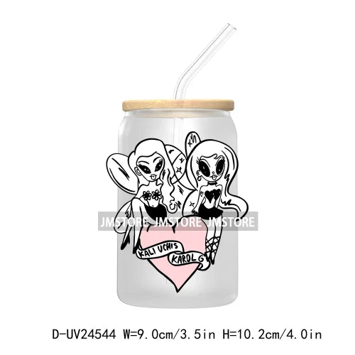 Mexican Culture Tarot Card UV DTF Transfer Stickers Decals For Libbey Cold Cups Mug Tumbler Waterproof DIY Craft Latina Skeleton