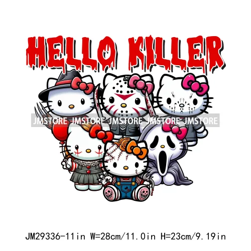 Cartoon Horror Character Halloween Vibes Pumpkin Killer Logos Iron On DTF Transfers Stickers Ready To Press For Hoodies