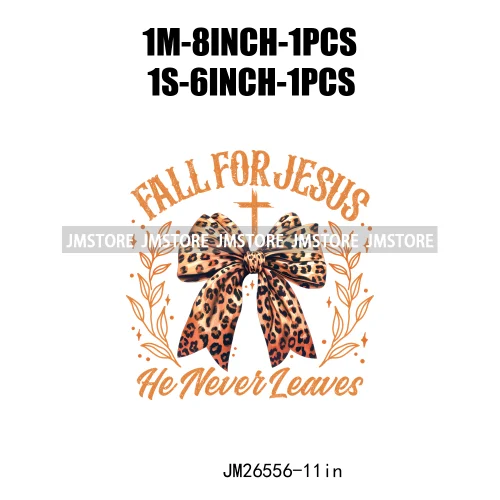 Fall Floral Coquette Bow Religious Jesus Autumn Girly Take Me To Pumpkin Patch DTF Iron On Transfers Stickers For T-shirt Bags