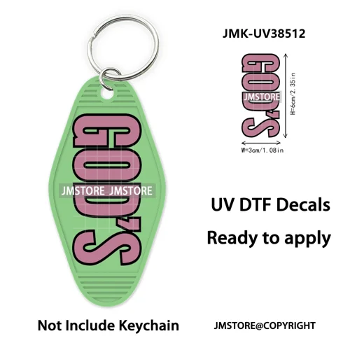 Christian Bible Jesus Faith Letters UV DTF Motel Keychain Decals Ready To Ship Custom Transfer Stickers Print For Hotel Keychain
