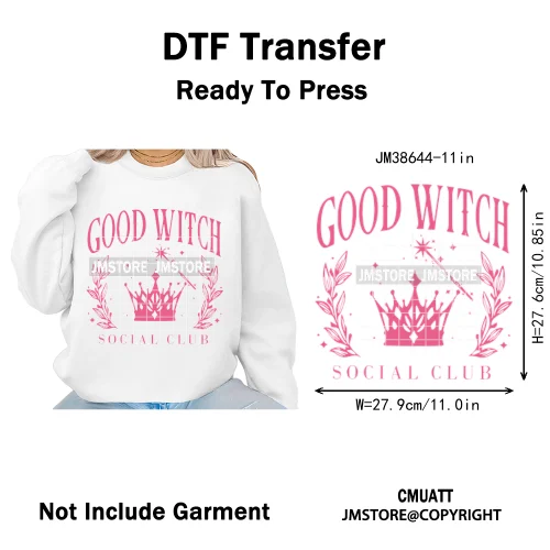 Witch Changed For Good Faux Glitter Pink and Green Movie Iron on DTF Washable Transfers Stickers Ready to Press for Clothes Bags
