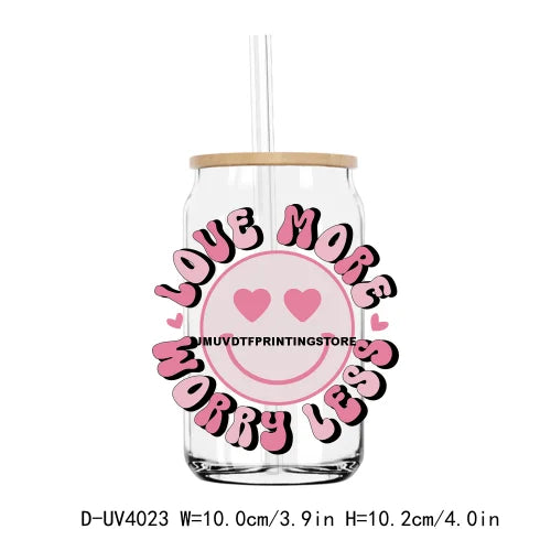 Love Is All You Need 16OZ UV DTF Cup Wrap Transfer Sticker Valentine's Day Custom Label DIY Waterproof Logo For Libbey Glass Can