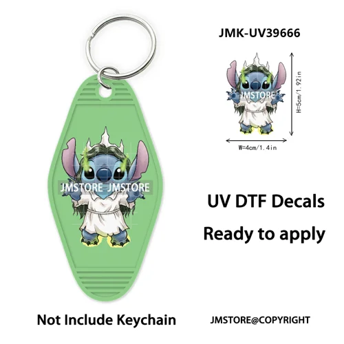 Horror Cartoon Halloween Pumpkin UV DTF Motel Keychain Decals Ready To Ship Durable Transfer Stickers Prints For Hotel Keychain
