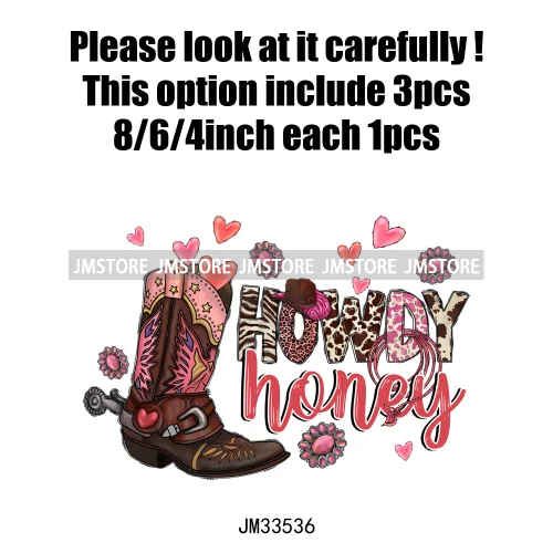 Howdy Cow Western Valentine Christian Jesus Coffee Hug Kiss Love Quotes Iron On DTF Transfer Stickers Ready To Press For Clothes